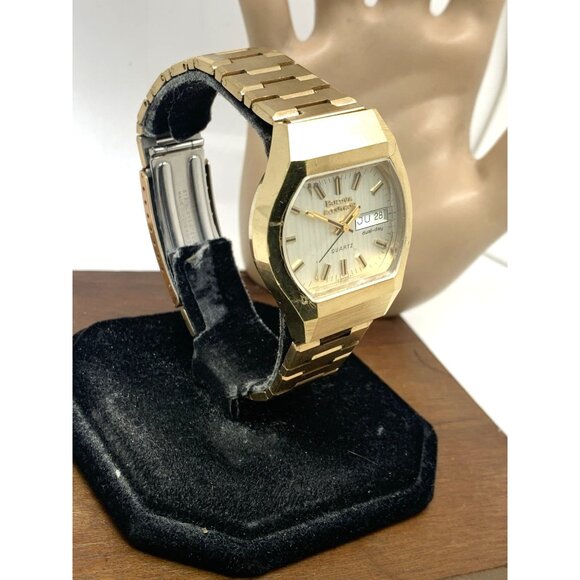Bulova Accutron Men's Watch Vintage 1970's N7 Swiss Quartz 3669 Gold Steel 35mm - Picture 16 of 16